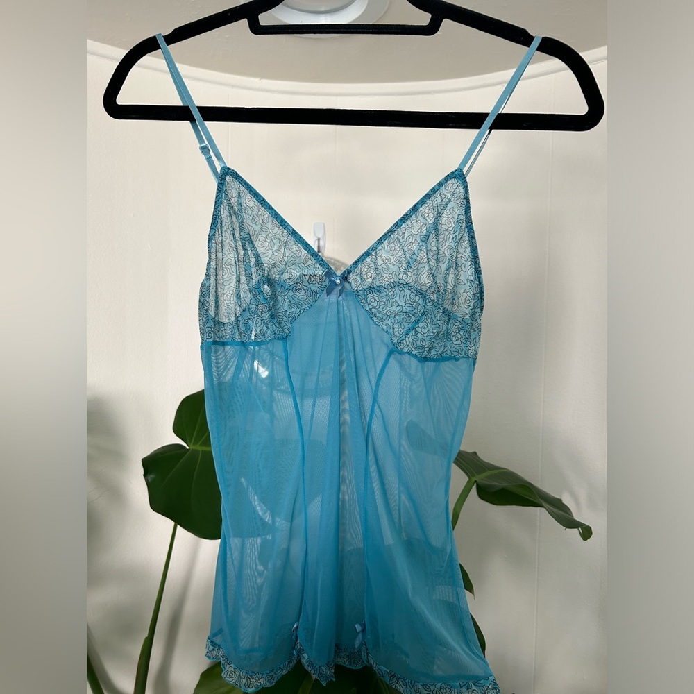 Cotton Candy Blue Lace Chemise